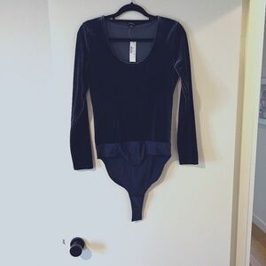 NWT navy velvet bodysuit J Crew